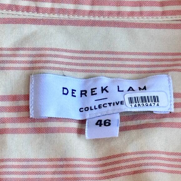 Derek Lam 10 Crosby 100% Cotton Yellow Orange Striped Shirt Dress Sz FR 48 US 12 - Picture 6 of 10